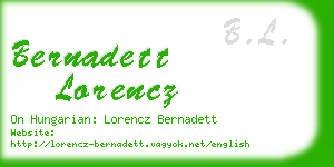 bernadett lorencz business card